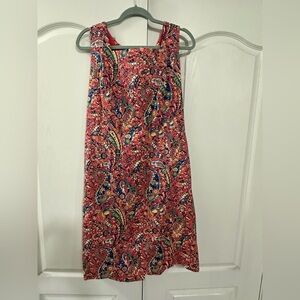 Talbots women’s vibrant paisley print shift dress size 14 NWT